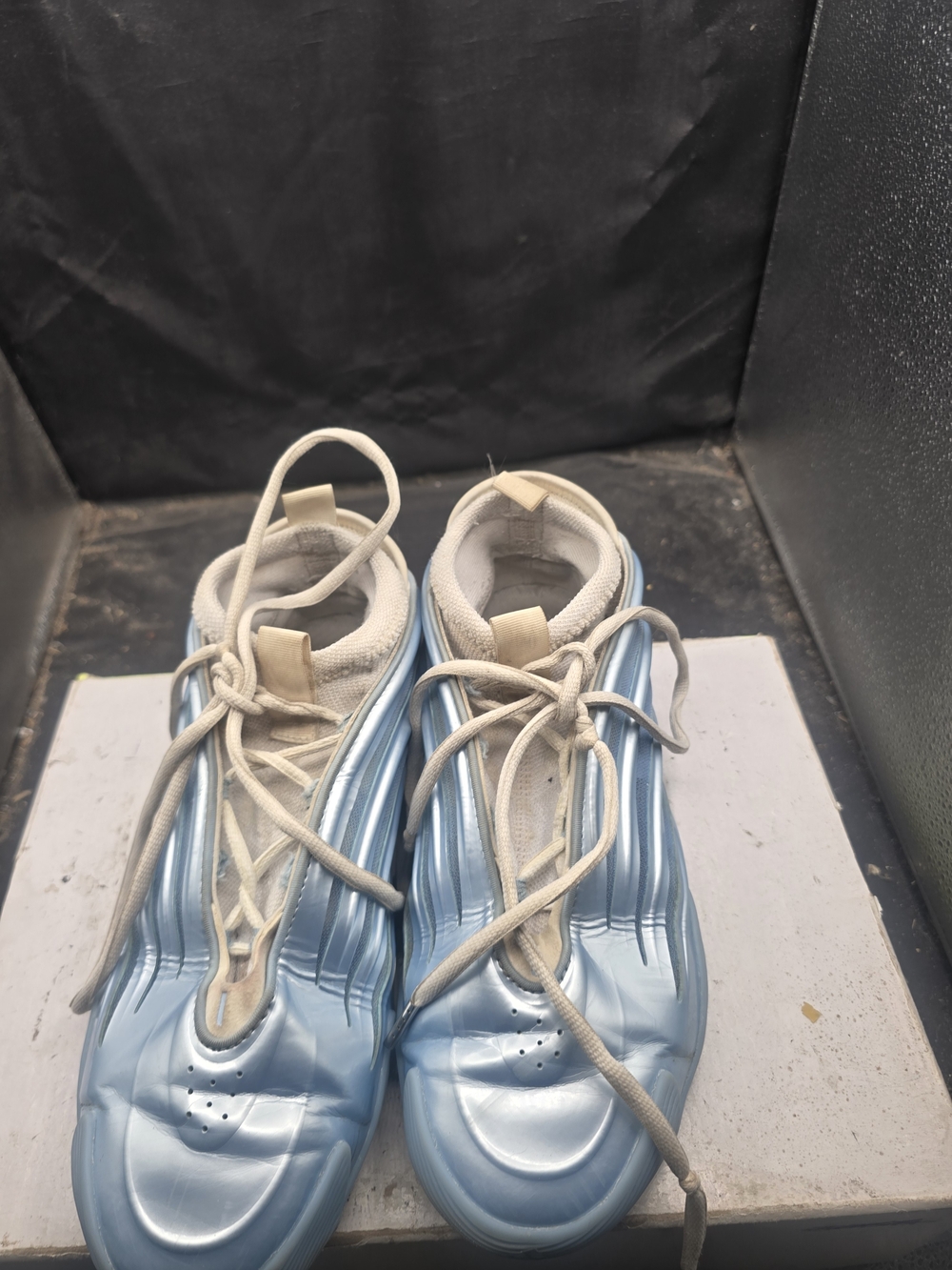 adidas Light Blue Kids Athletic Sneakers with Cream Laces